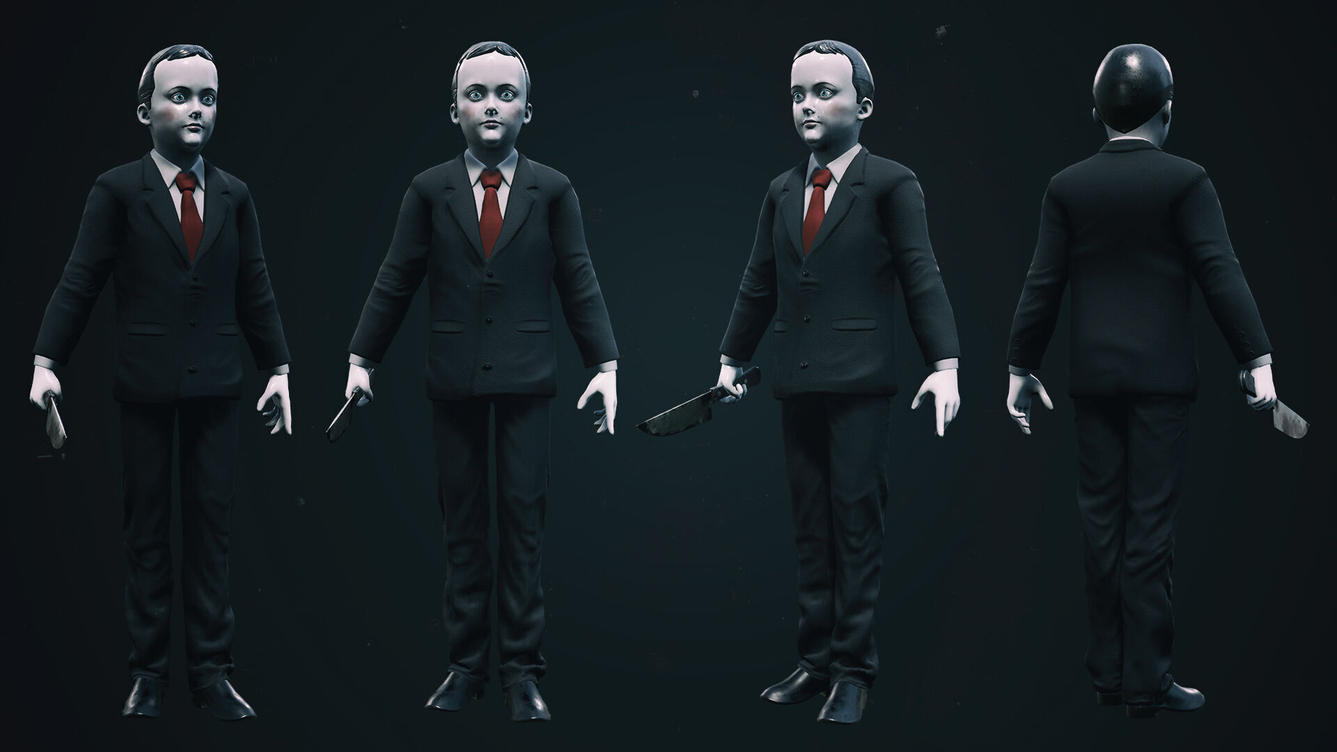 Twin Dolls Pack - Rigged and Animated Low-poly 3D model_4