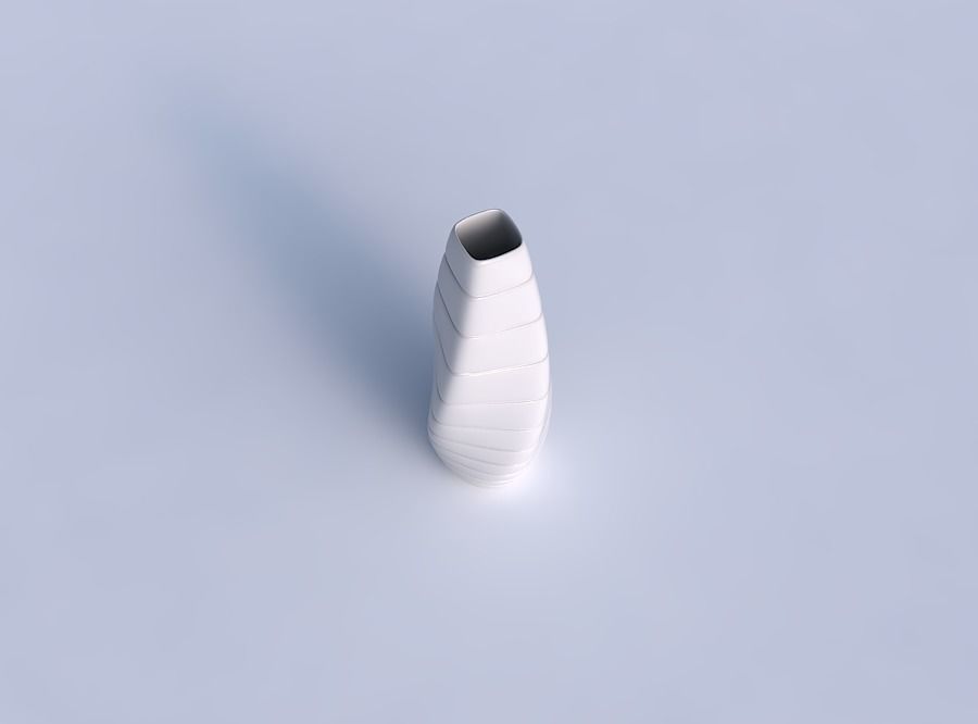 Narrow top vase helix with smooth horizontal dents 3D print model_1