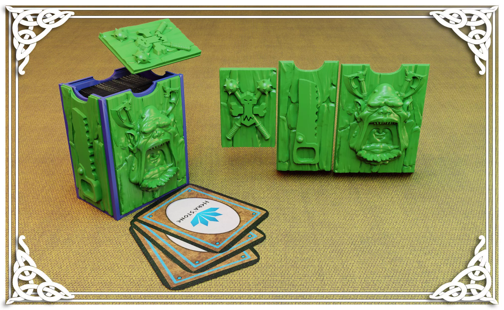 Ogre card holder 3D print model_0
