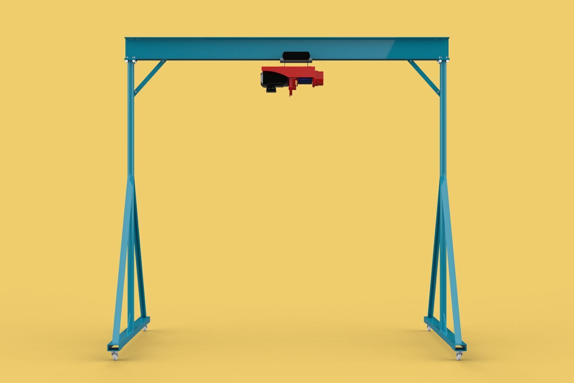 PORTABLE GANTRY CRANE MOBILE LIFTER GIRDER OVERHEAD BRIDGE HOIST 3D model_28