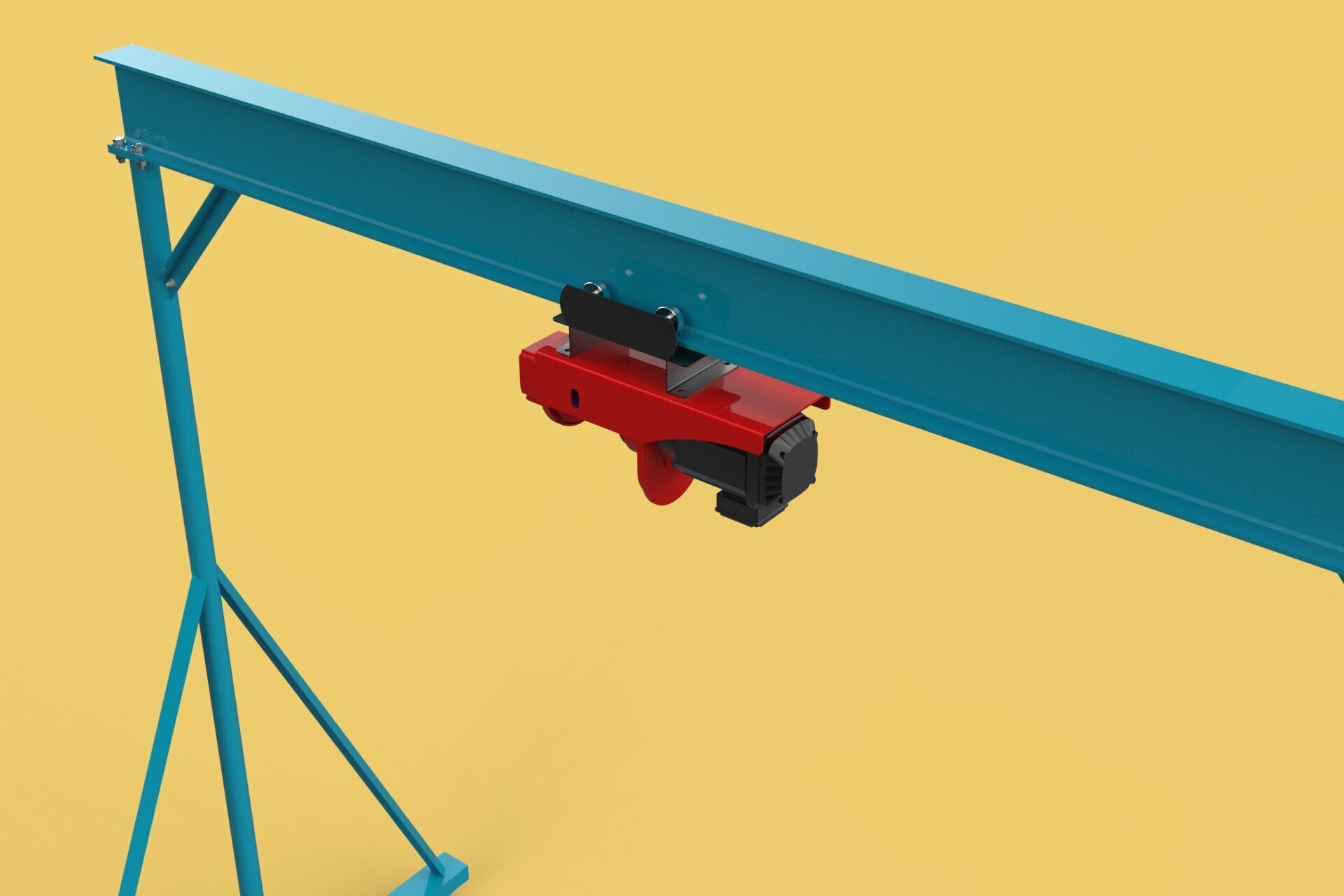 PORTABLE GANTRY CRANE MOBILE LIFTER GIRDER OVERHEAD BRIDGE HOIST 3D model_23