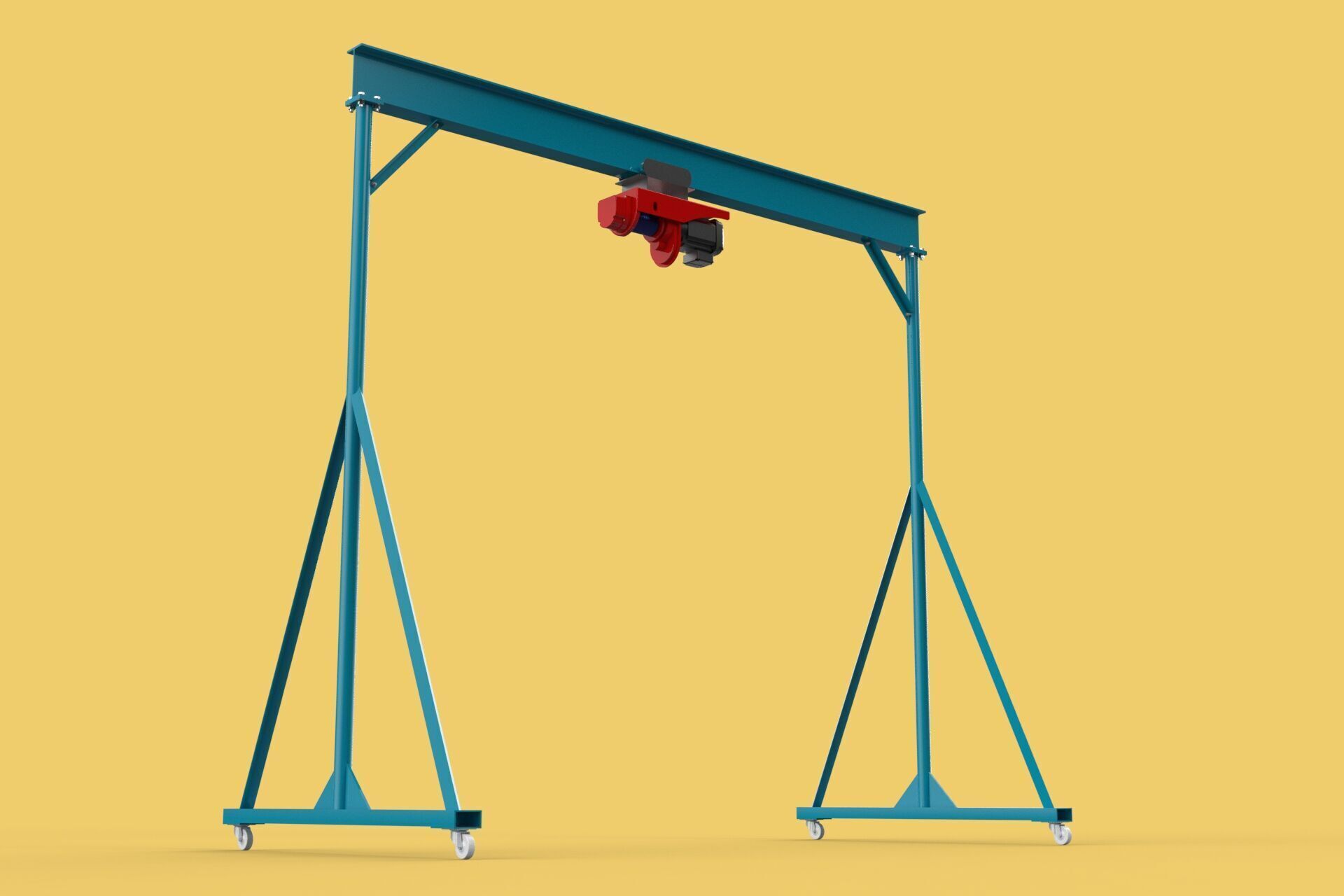 PORTABLE GANTRY CRANE MOBILE LIFTER GIRDER OVERHEAD BRIDGE HOIST 3D model_19