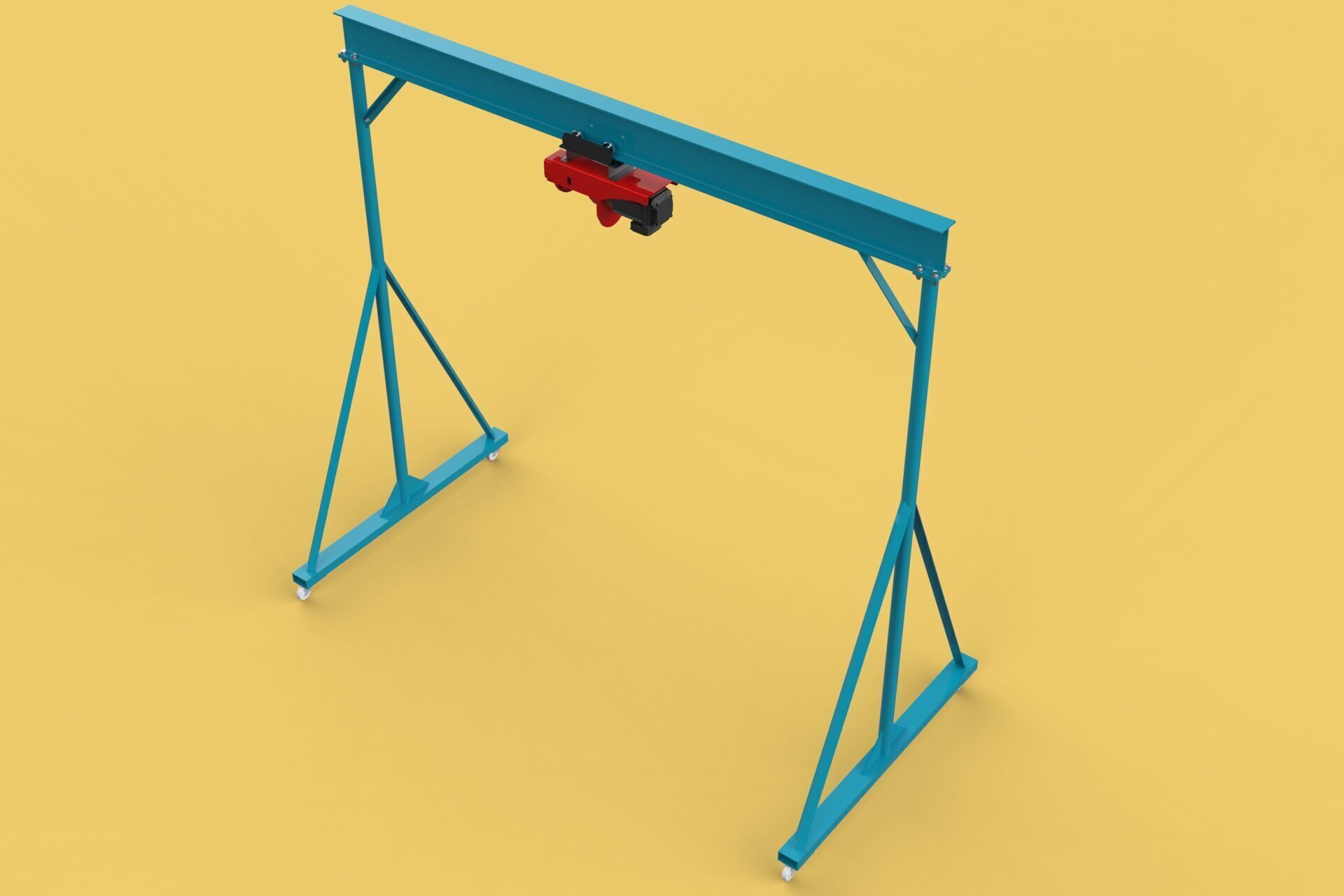 PORTABLE GANTRY CRANE MOBILE LIFTER GIRDER OVERHEAD BRIDGE HOIST 3D model_11