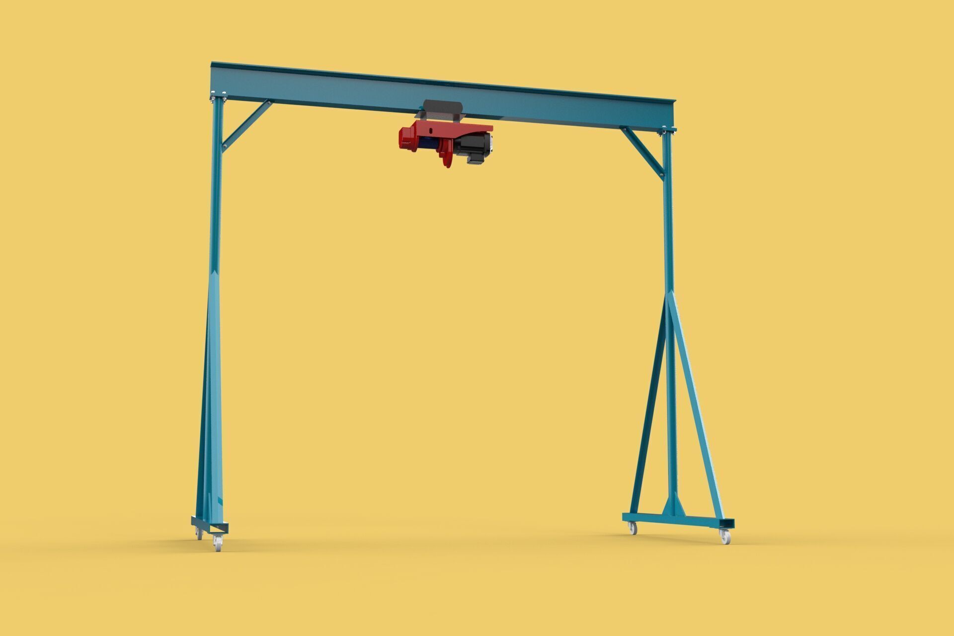 PORTABLE GANTRY CRANE MOBILE LIFTER GIRDER OVERHEAD BRIDGE HOIST 3D model_22