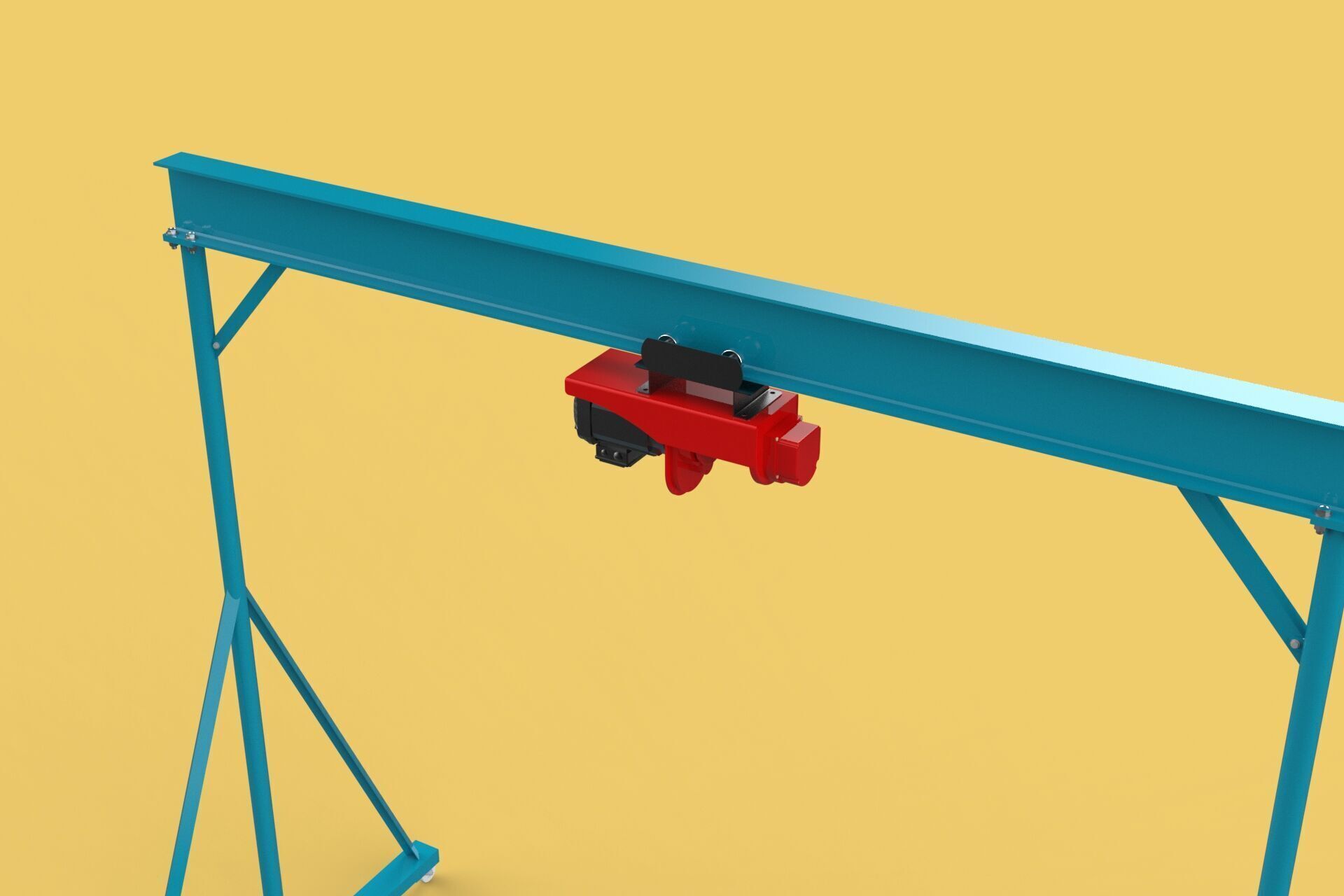 PORTABLE GANTRY CRANE MOBILE LIFTER GIRDER OVERHEAD BRIDGE HOIST 3D model_26