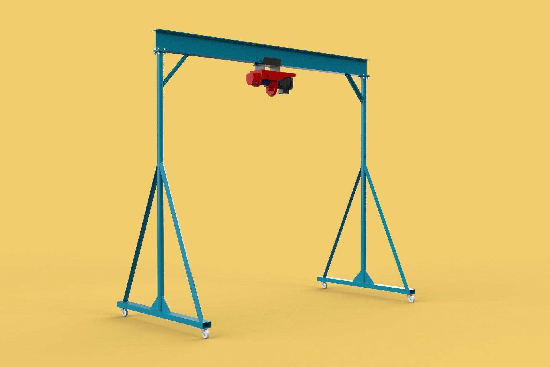 PORTABLE GANTRY CRANE MOBILE LIFTER GIRDER OVERHEAD BRIDGE HOIST 3D model_15
