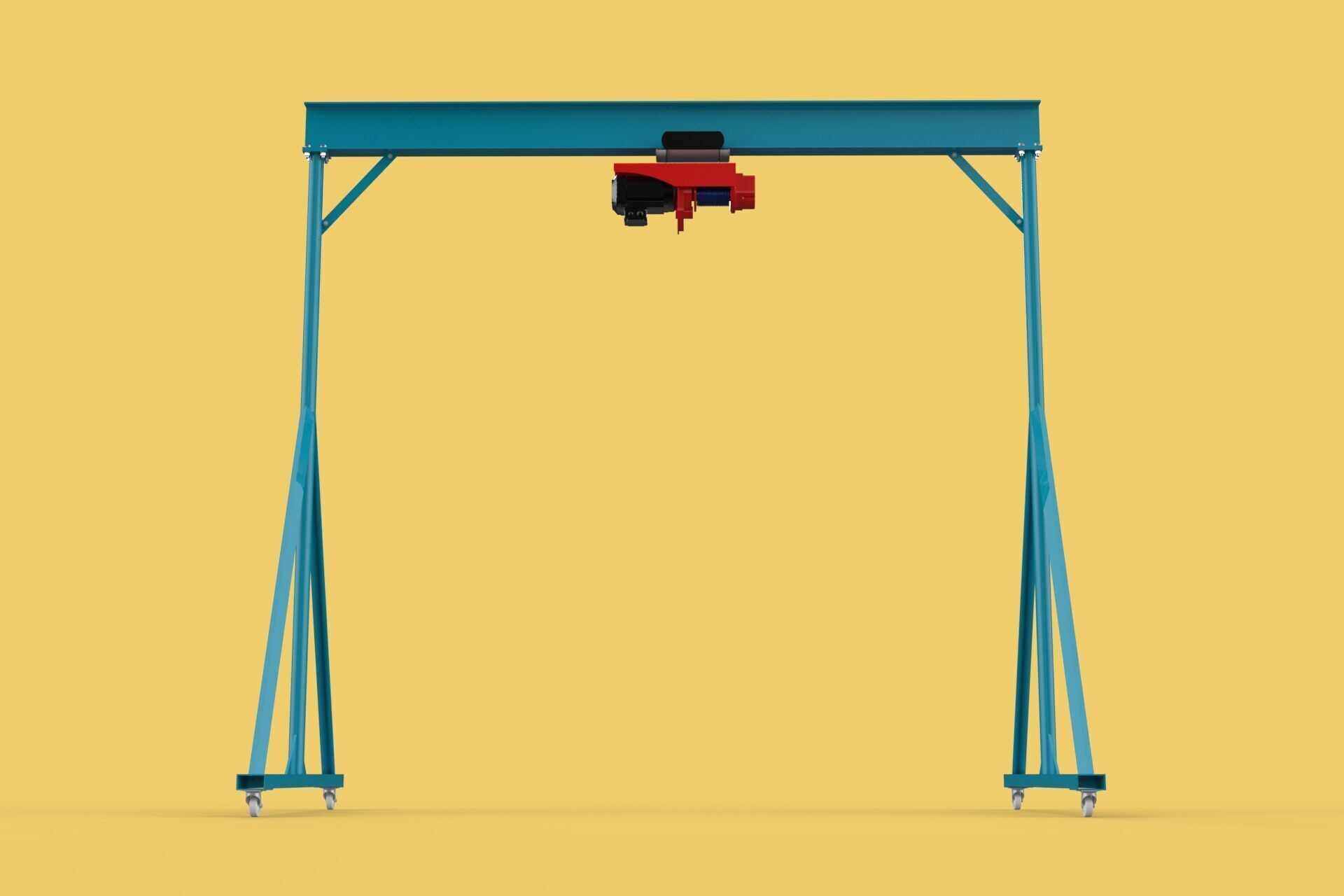 PORTABLE GANTRY CRANE MOBILE LIFTER GIRDER OVERHEAD BRIDGE HOIST 3D model_29