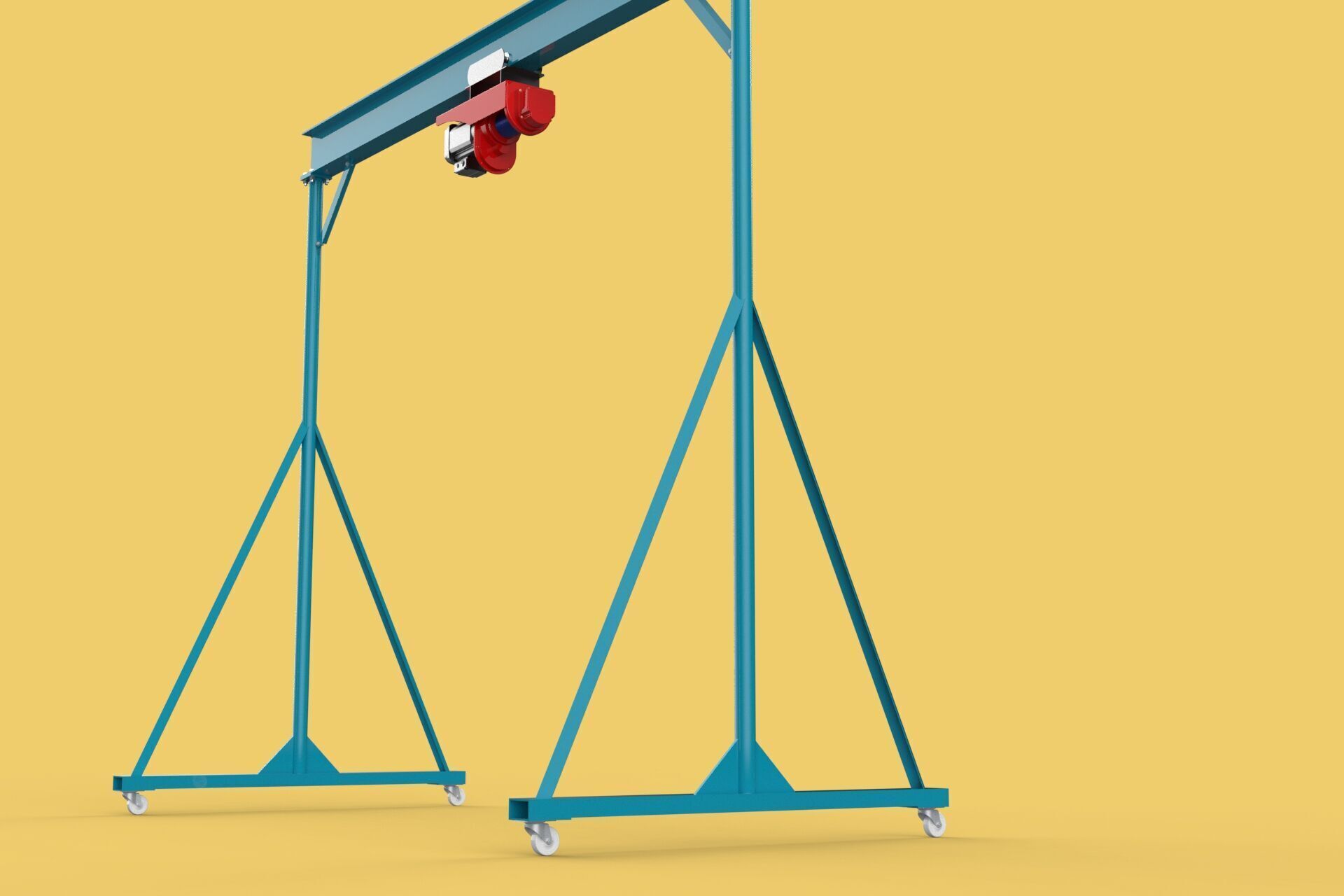 PORTABLE GANTRY CRANE MOBILE LIFTER GIRDER OVERHEAD BRIDGE HOIST 3D model_27