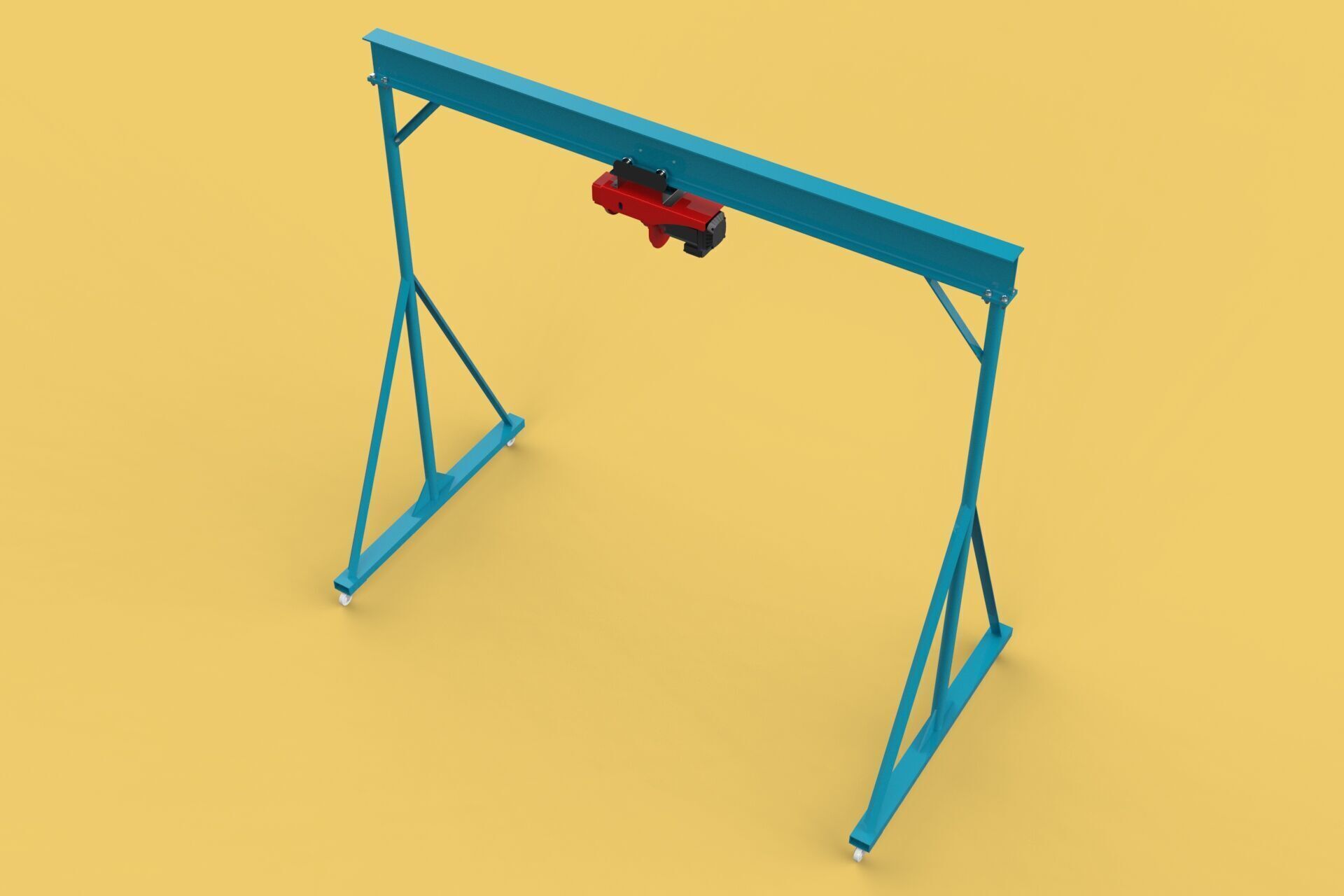 PORTABLE GANTRY CRANE MOBILE LIFTER GIRDER OVERHEAD BRIDGE HOIST 3D model_12