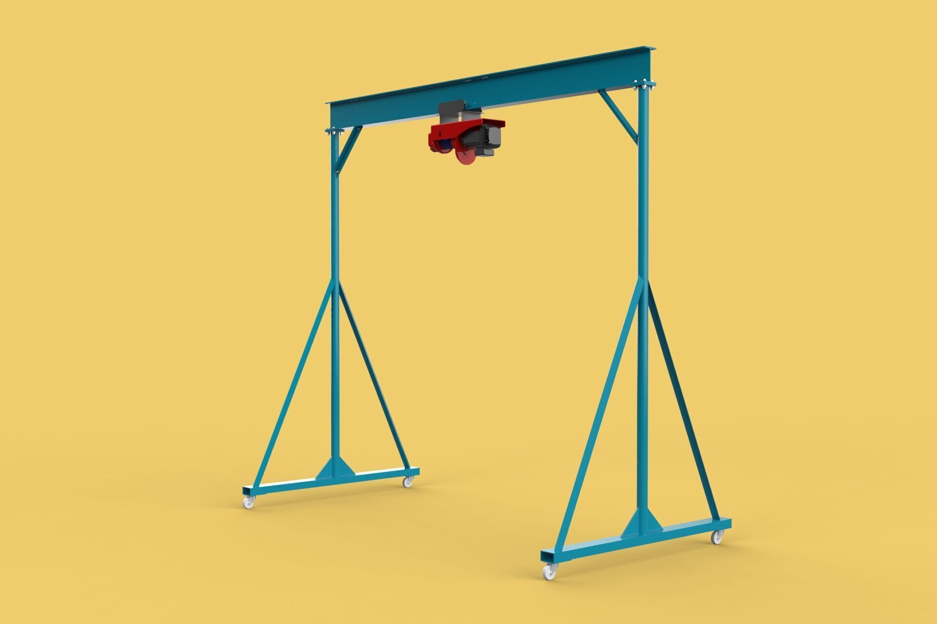 PORTABLE GANTRY CRANE MOBILE LIFTER GIRDER OVERHEAD BRIDGE HOIST 3D model_16