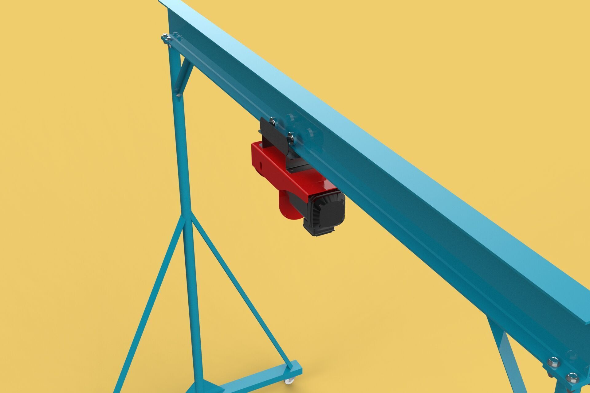 PORTABLE GANTRY CRANE MOBILE LIFTER GIRDER OVERHEAD BRIDGE HOIST 3D model_24