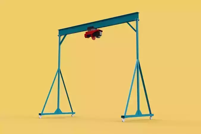 PORTABLE GANTRY CRANE MOBILE LIFTER GIRDER OVERHEAD BRIDGE HOIST 3D model PORTABLE GANTRY CRANE MOBILE LIFTER GIRDER OVERHEAD BRIDGE HOIST 3D model