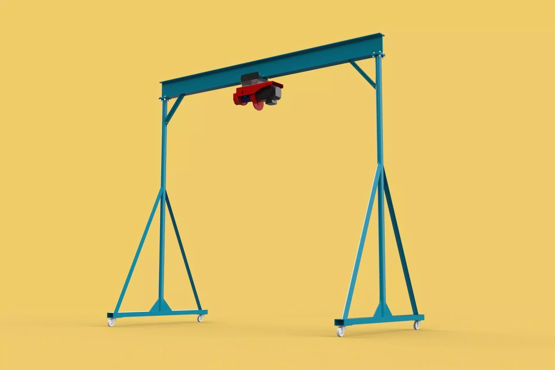 PORTABLE GANTRY CRANE MOBILE LIFTER GIRDER OVERHEAD BRIDGE HOIST 3D model_0