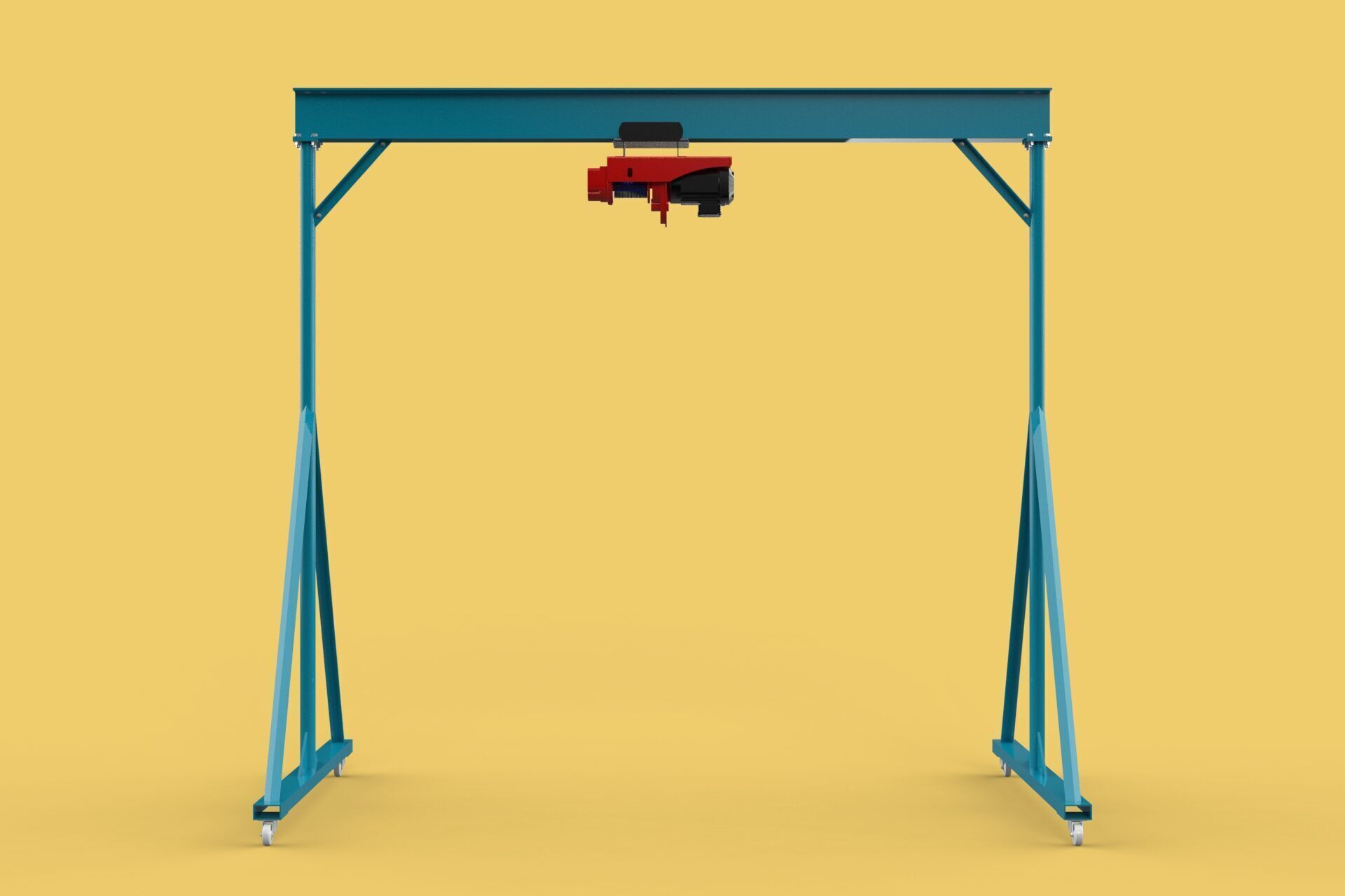 PORTABLE GANTRY CRANE MOBILE LIFTER GIRDER OVERHEAD BRIDGE HOIST 3D model_31