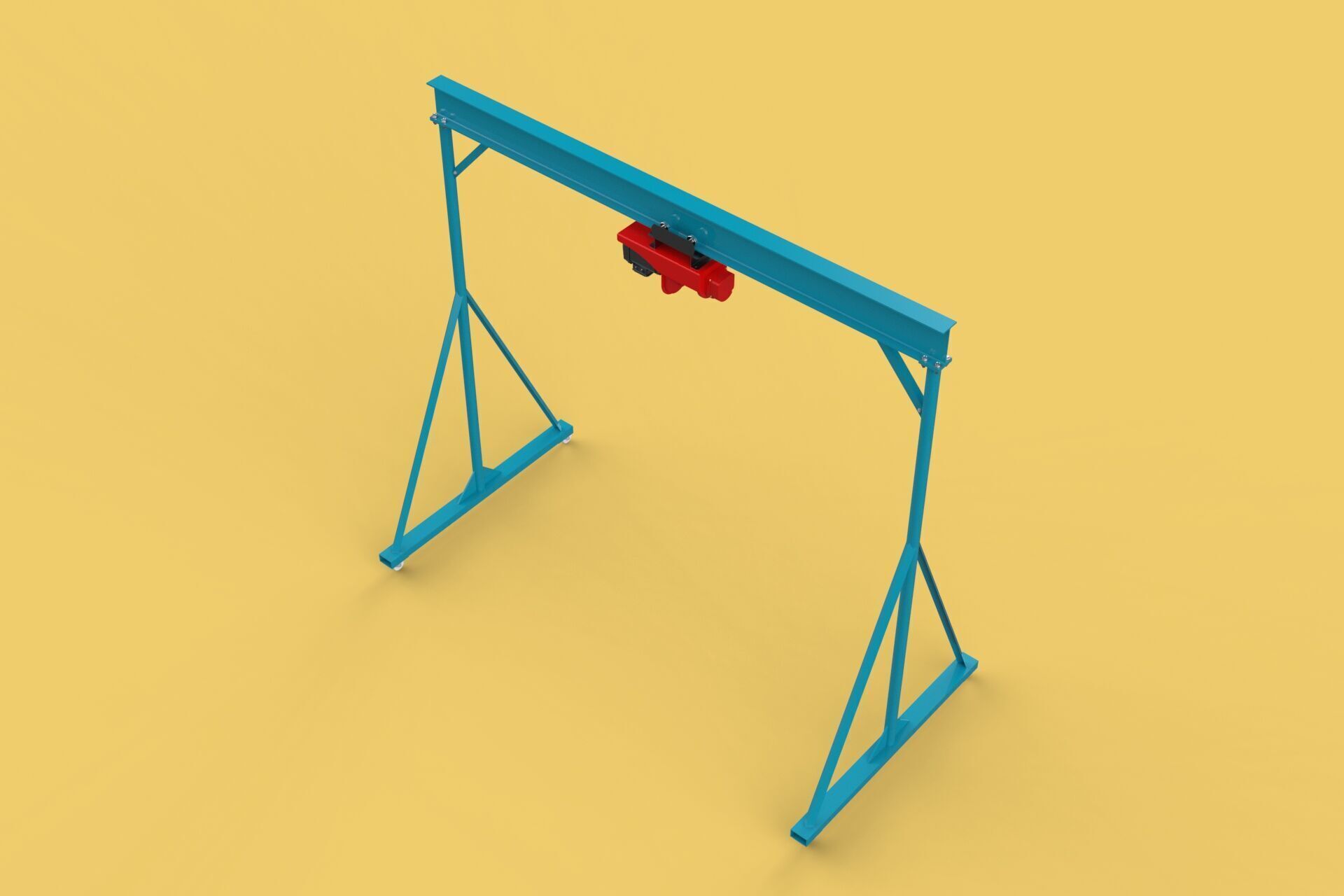 PORTABLE GANTRY CRANE MOBILE LIFTER GIRDER OVERHEAD BRIDGE HOIST 3D model_9