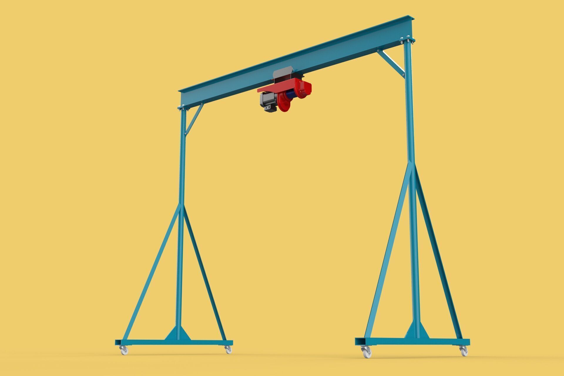 PORTABLE GANTRY CRANE MOBILE LIFTER GIRDER OVERHEAD BRIDGE HOIST 3D model_18
