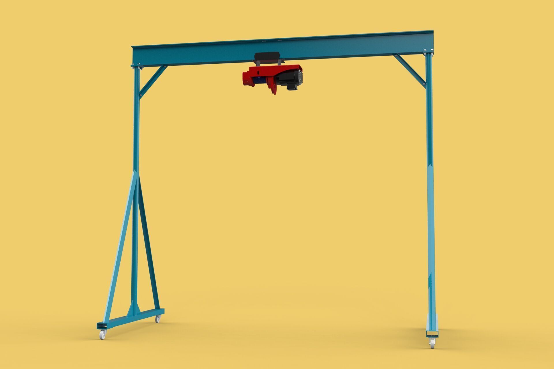 PORTABLE GANTRY CRANE MOBILE LIFTER GIRDER OVERHEAD BRIDGE HOIST 3D model_32