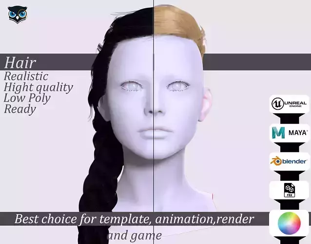 Viking Braid Hairstyle - Realistic Game-Ready Hair