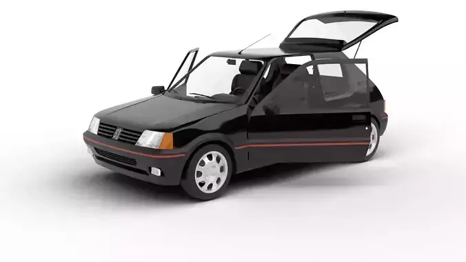 Peugeot 205 GTI 1 6 1992 HQ 3d model 3D model