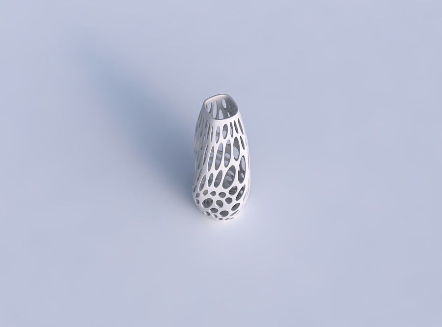 Narrow top vase helix with smooth organic lattice 3D print model_1