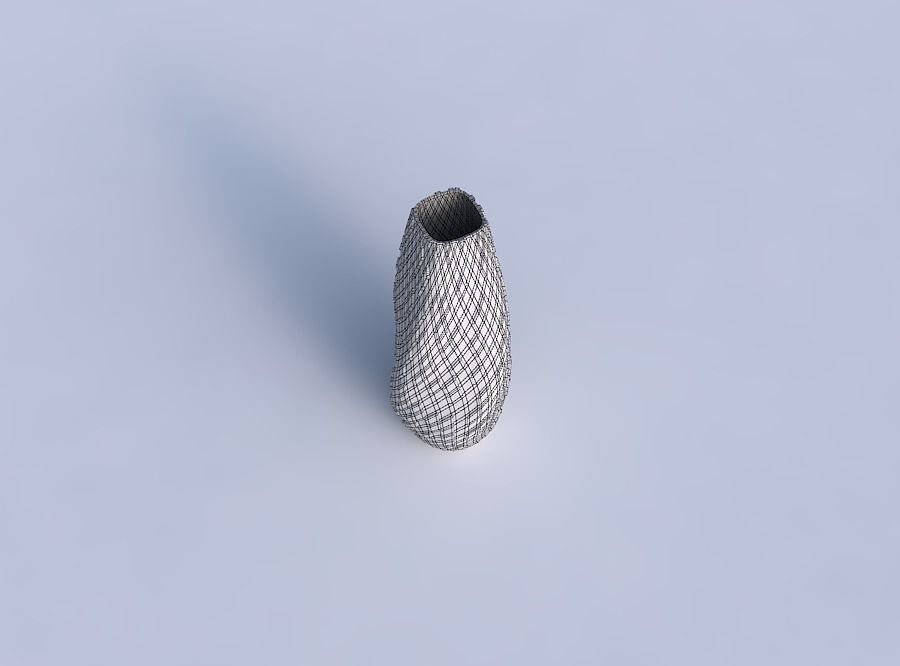 Narrow top vase helix with scattered diagonal grid plates 3D print model_6