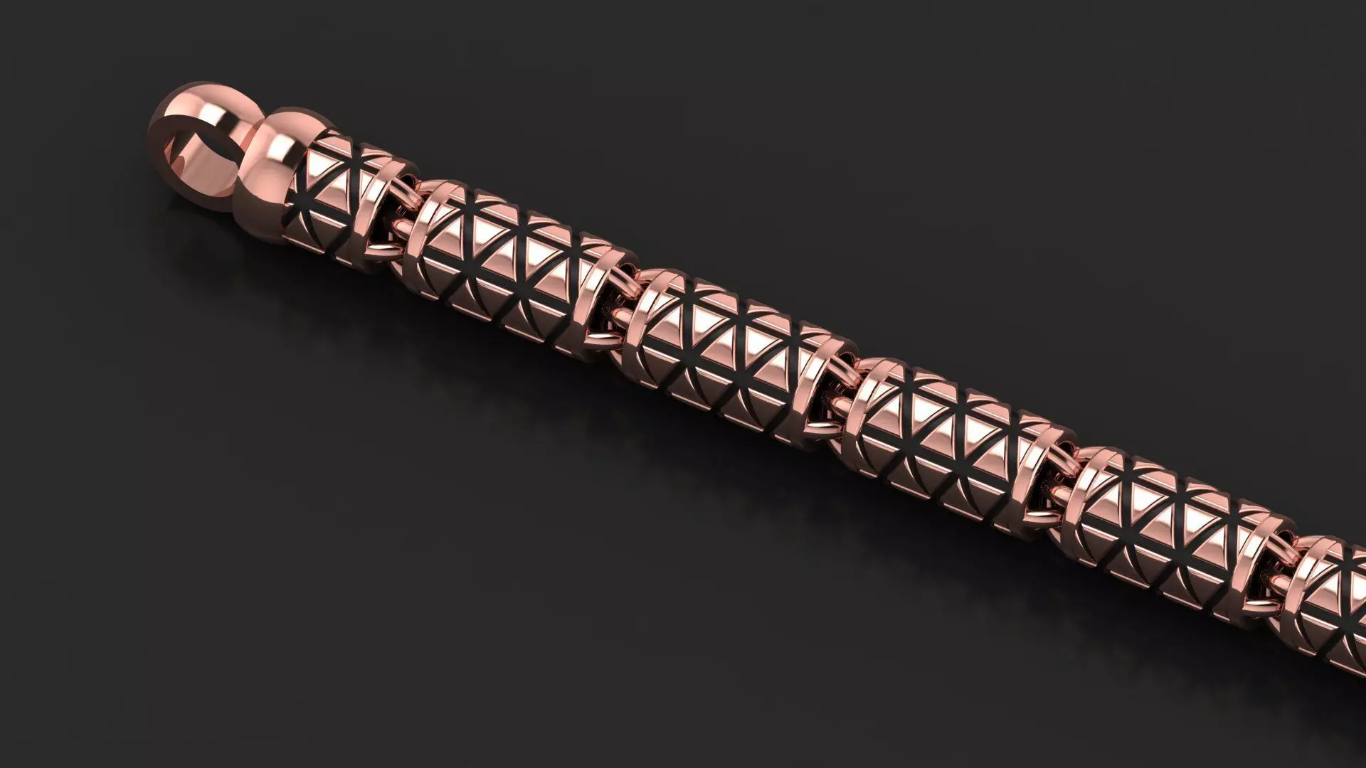 6mm Top Selling chain with triangle patterns antique 3 3D print model_0