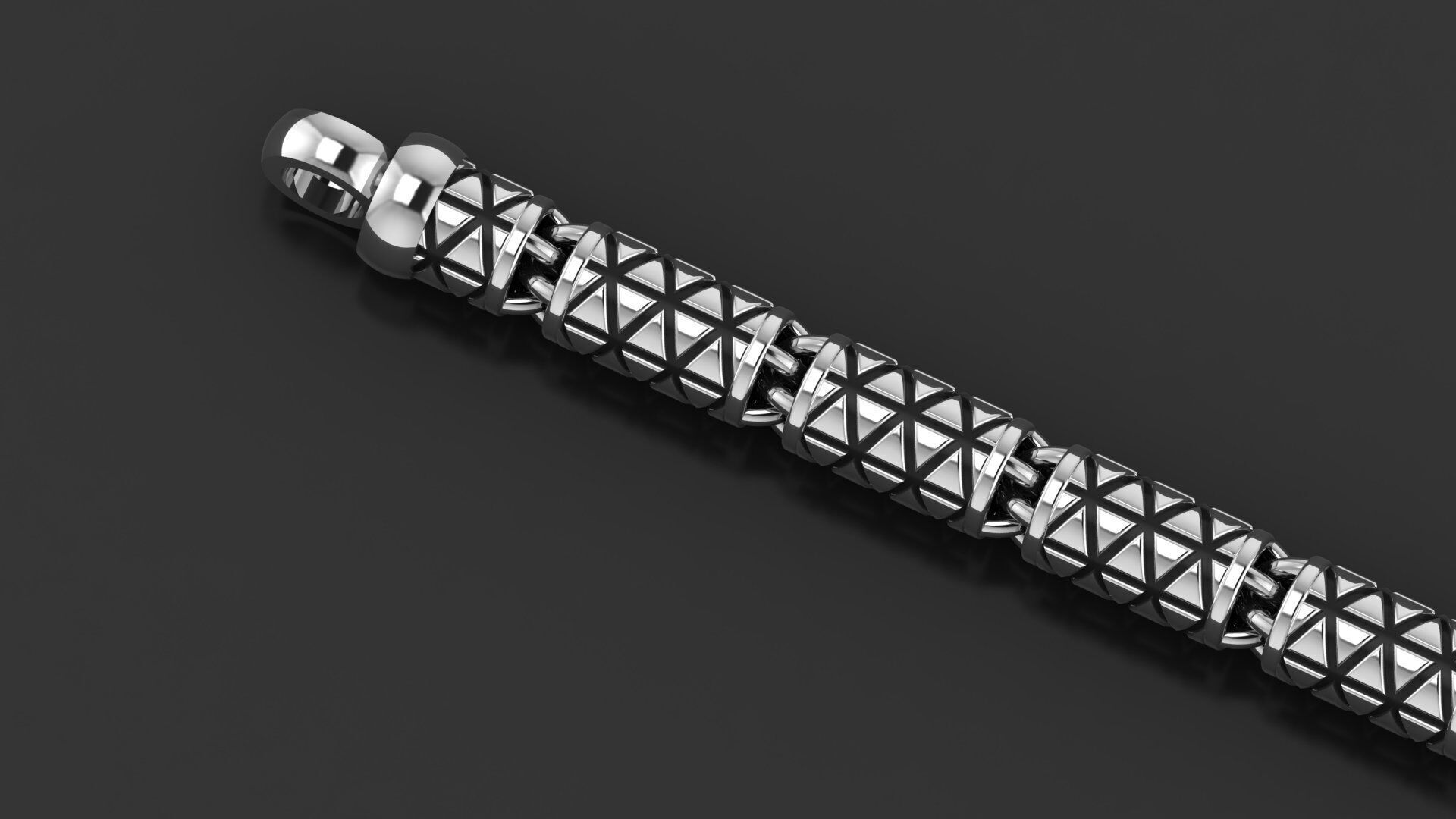 6mm Top Selling chain with triangle patterns antique 3 3D print model_5