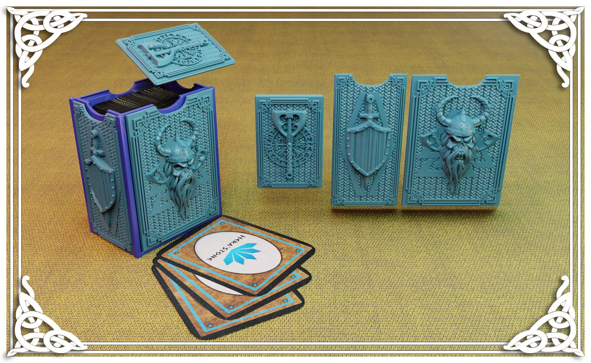 Viking card holder 3D print model_0