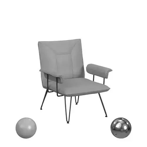 Johannes 17H Mid Century Modern Leather Arm Chair