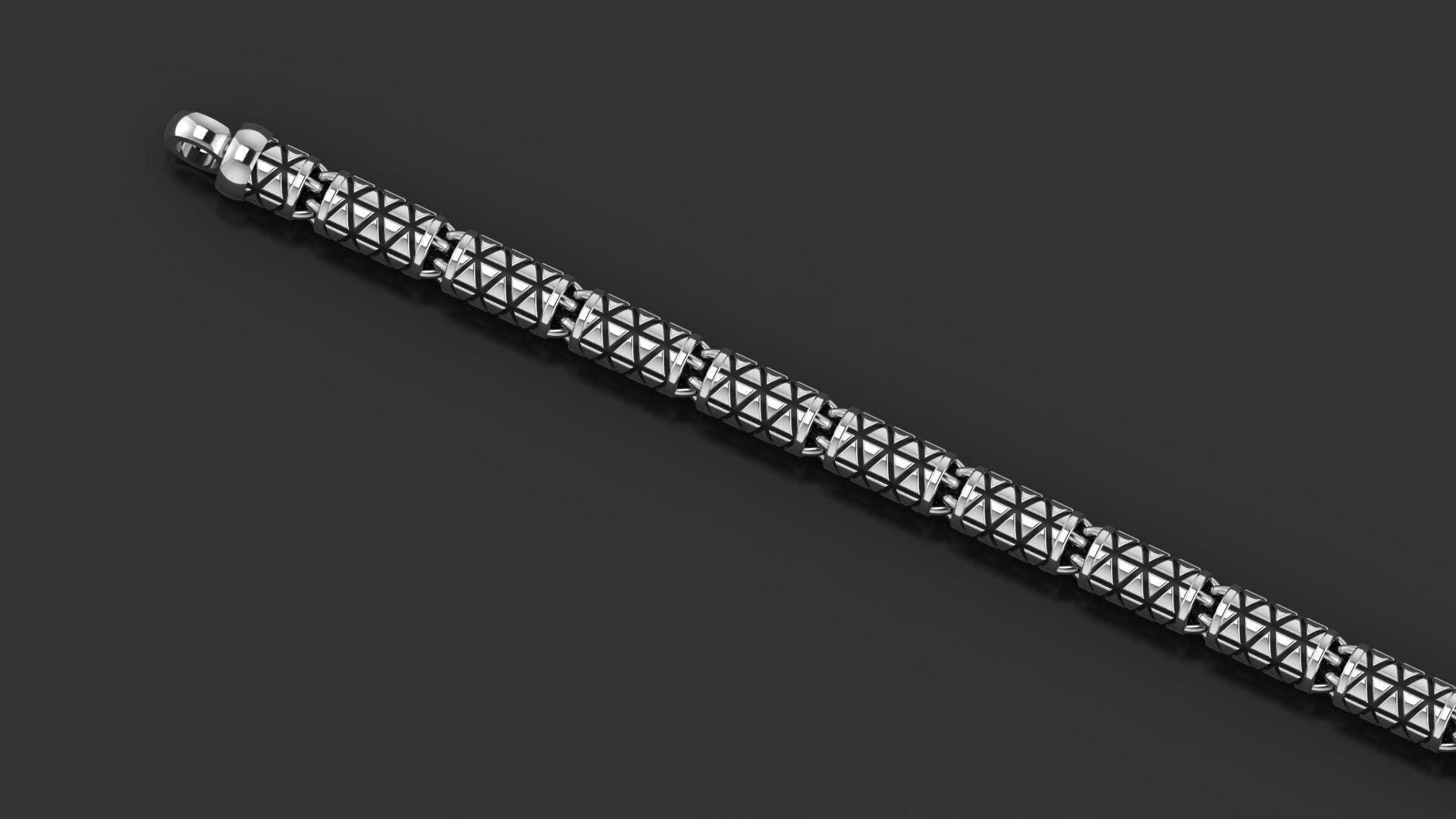 9mm Top Selling chain with triangle patterns antique  3D print model_2