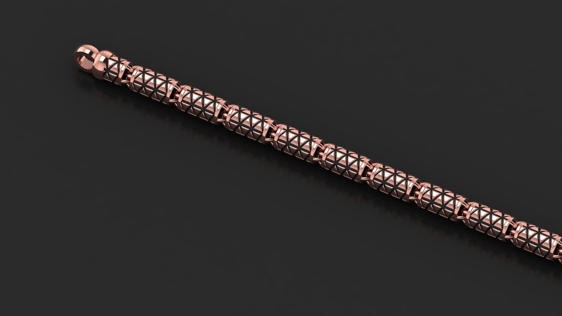 9mm Top Selling chain with triangle patterns antique  3D print model_3