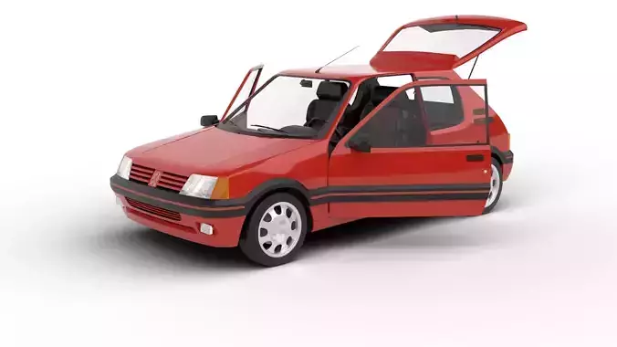 Peugeot 205 GTI 1 6 1992 HQ 3d model 3D model