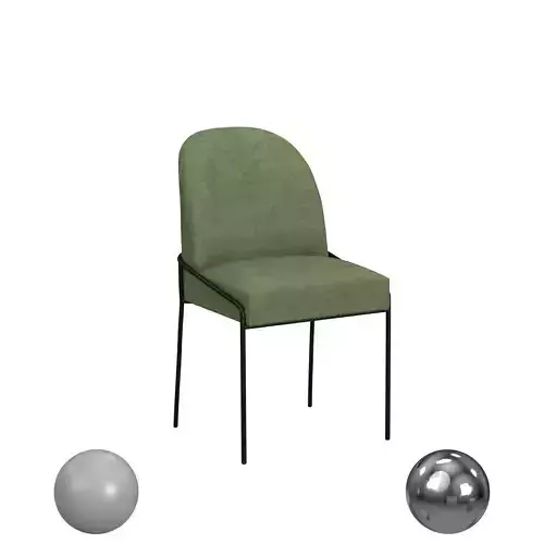 HomePop Modern Metal Dining Chair - Loden Green Velvet