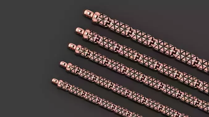 5 Size Top Selling chain with triangle patterns antique 3D Model Collection