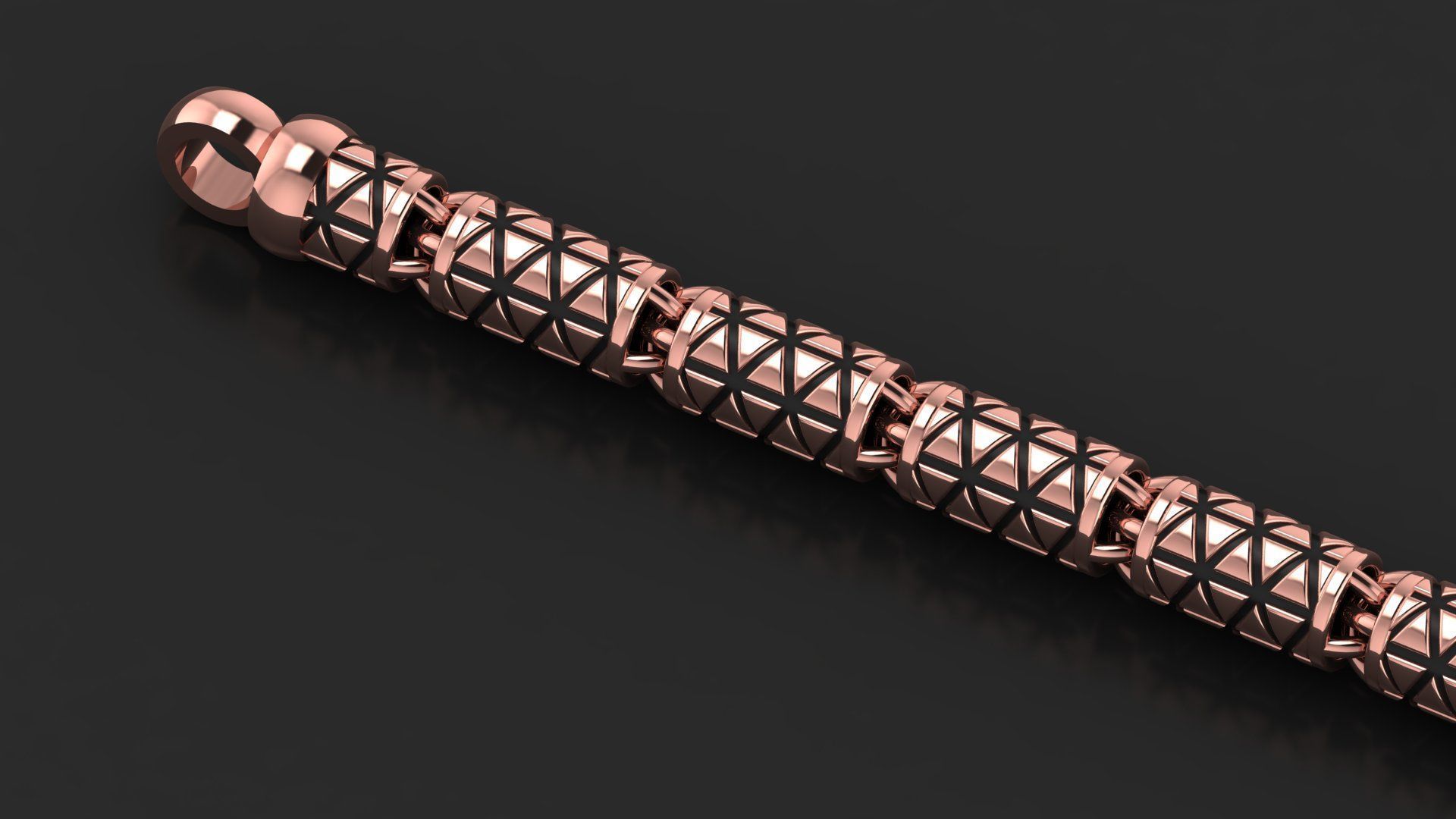 5 Size Top Selling chain with triangle patterns antique 3D Model Collection_3