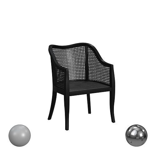 Maddox Cane Dining Chair Black 3D model