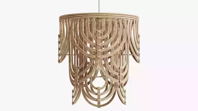 Scalloped Rattan Pendant