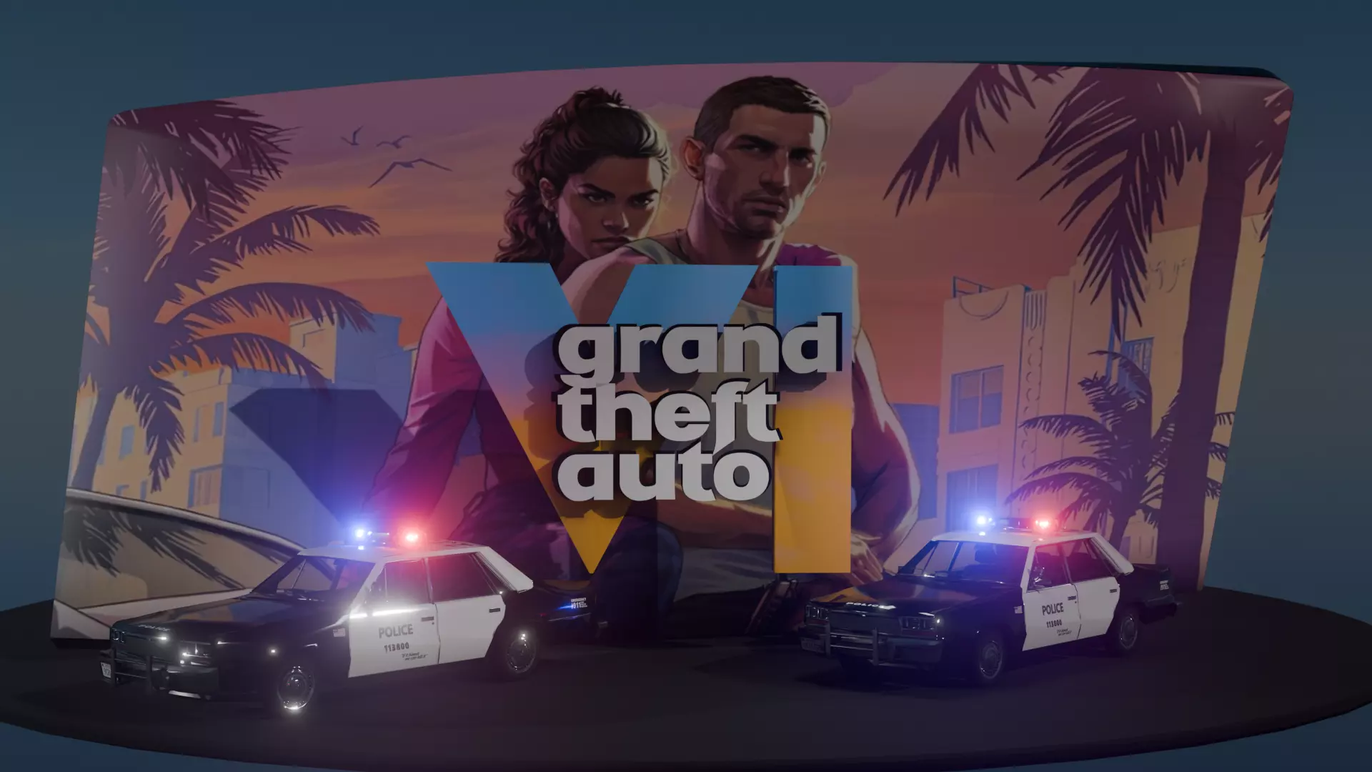 GTA 6 LOGO 3D Free 3D model