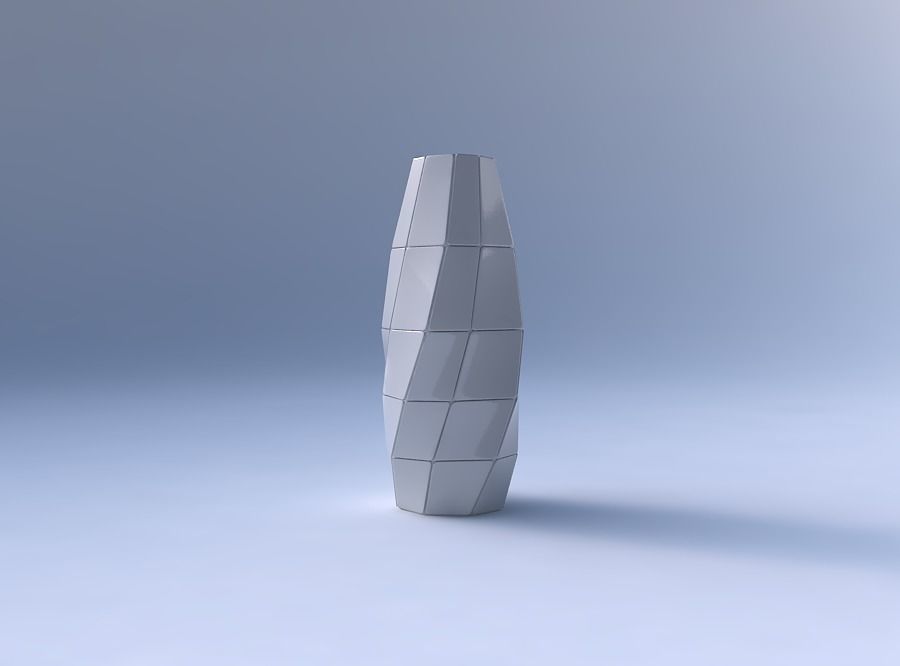 Narrow top vase helix with large plates 3D print model_4