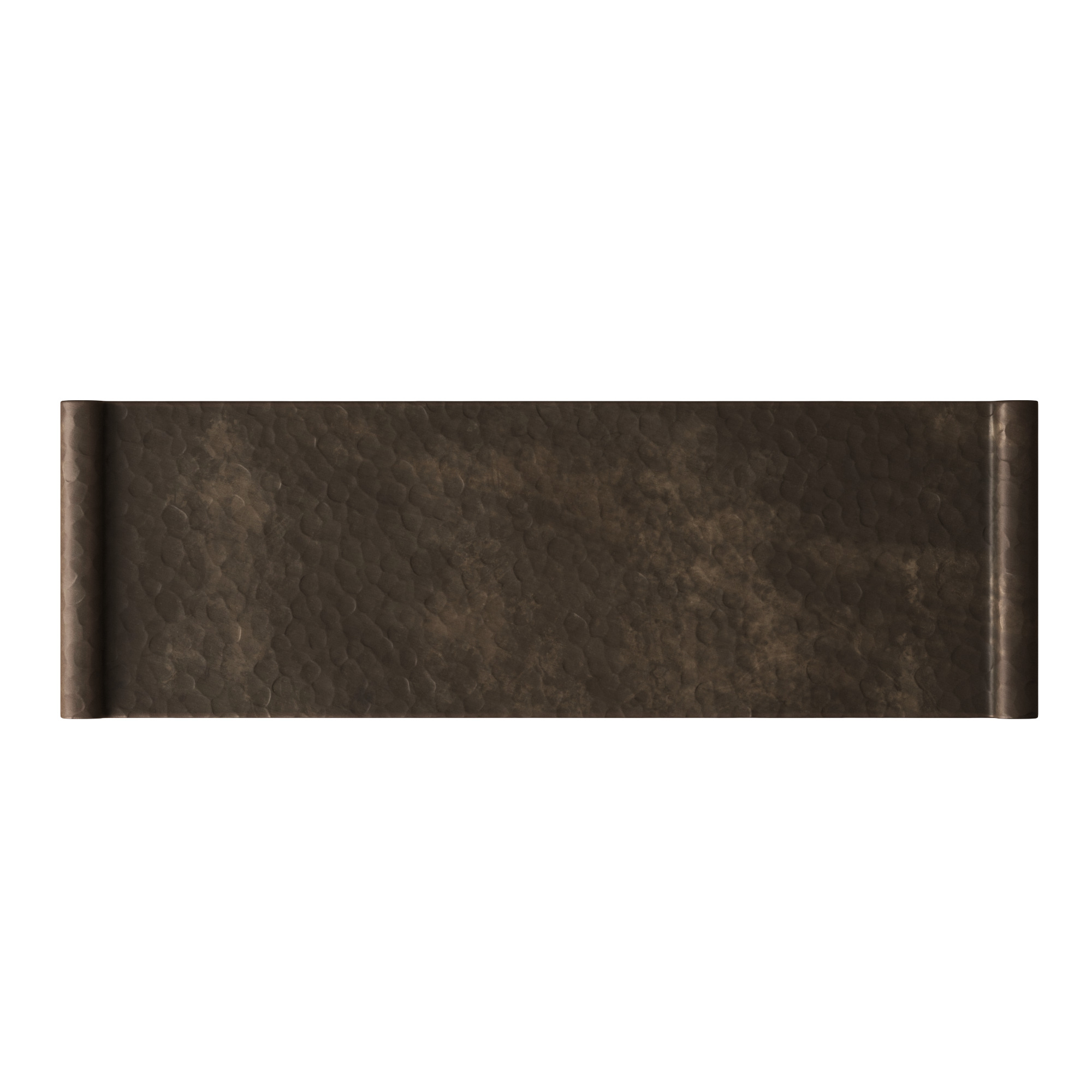 Hammered Metal Bench with Rolled Edges 3D model_4