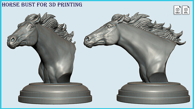 Running horse bust for 3D Printing  3D print model