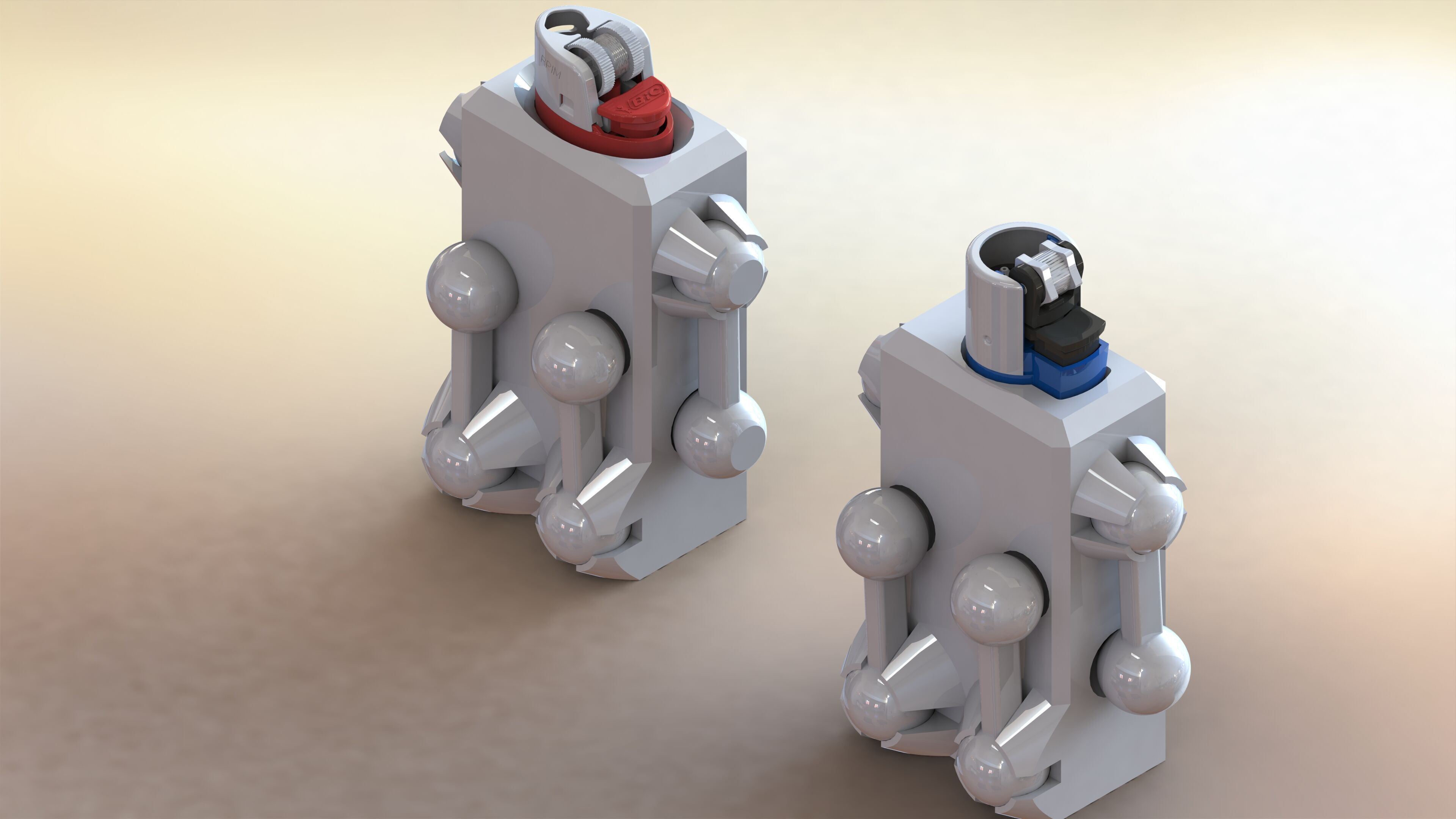 Fidget Toy Robot BIC and Clipper Case Holder 3D print model_1