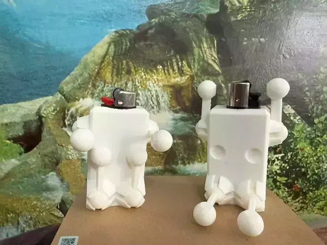 Fidget Toy Robot BIC and Clipper Case Holder