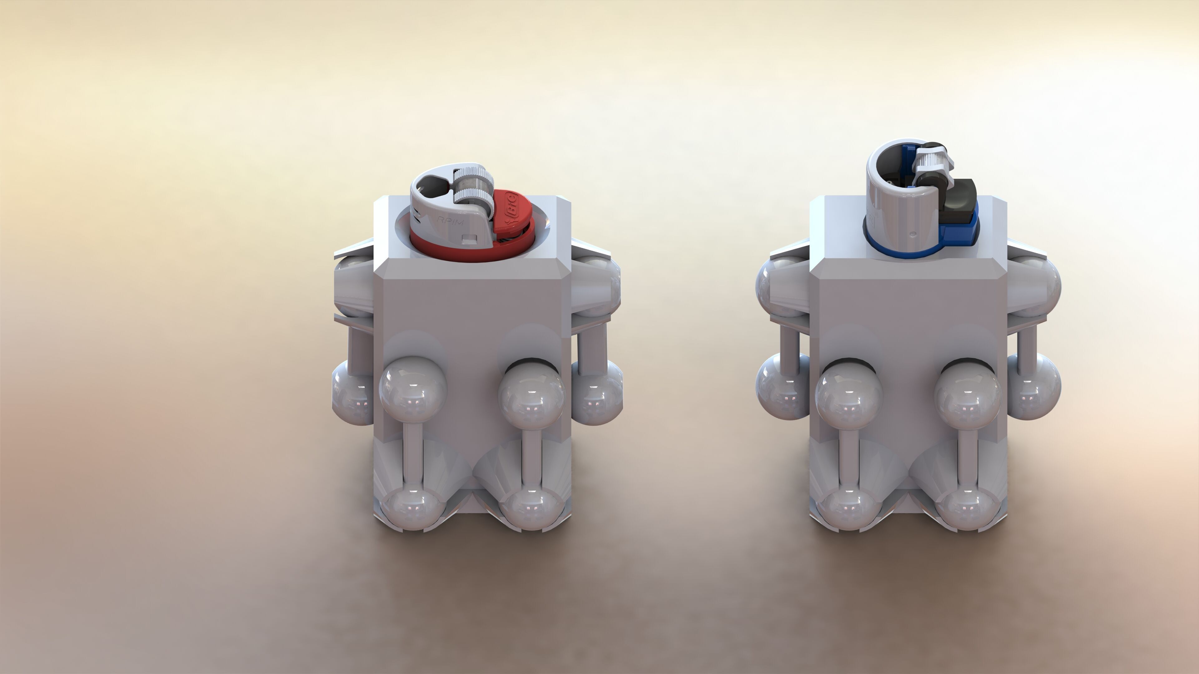 Fidget Toy Robot BIC and Clipper Case Holder 3D print model_3