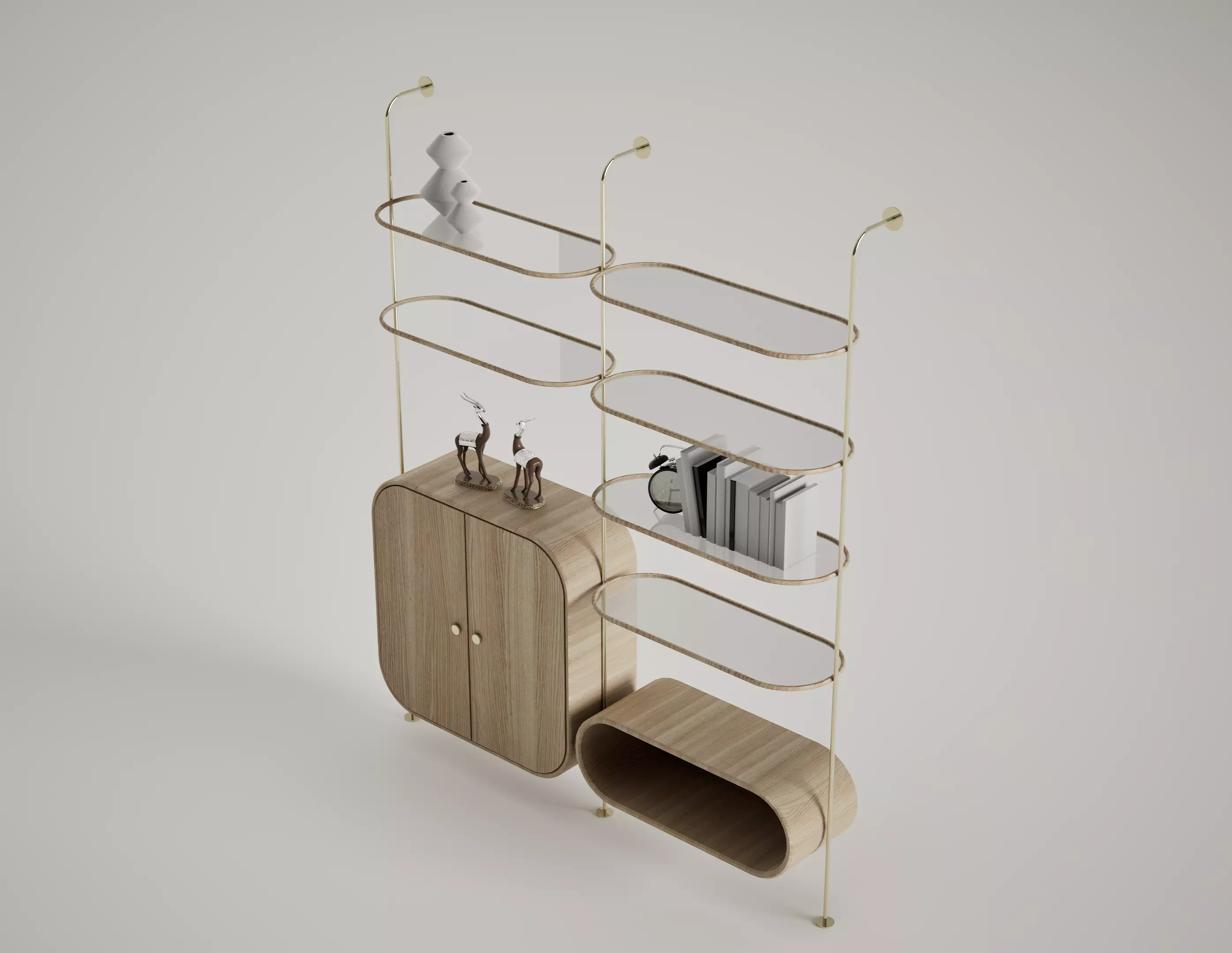 Side Cabinet and Racks 3D Models 3D model_0