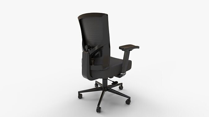 Global Industries Heavy Duty Mesh Back Office Chair in Black 3D model 3