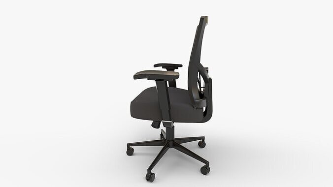 Global Industries Heavy Duty Mesh Back Office Chair in Black 3D model 6