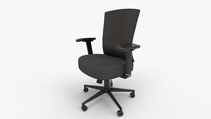 Global Industries Heavy Duty Mesh Back Office Chair in Black 3D model 7