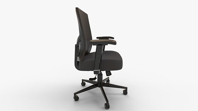 Global Industries Heavy Duty Mesh Back Office Chair in Black 3D model 2