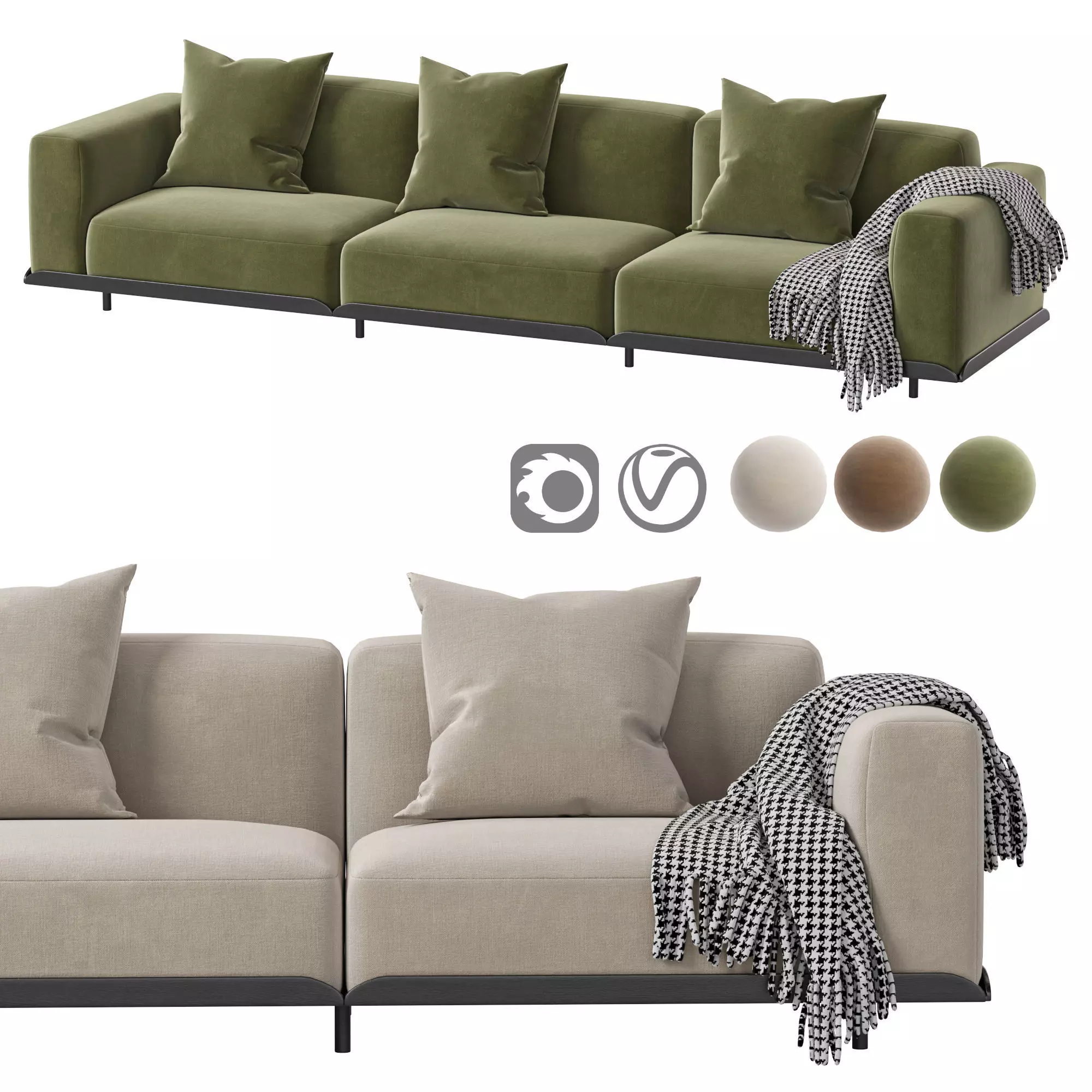 Arflex Claudine L Sofa 3D model_0